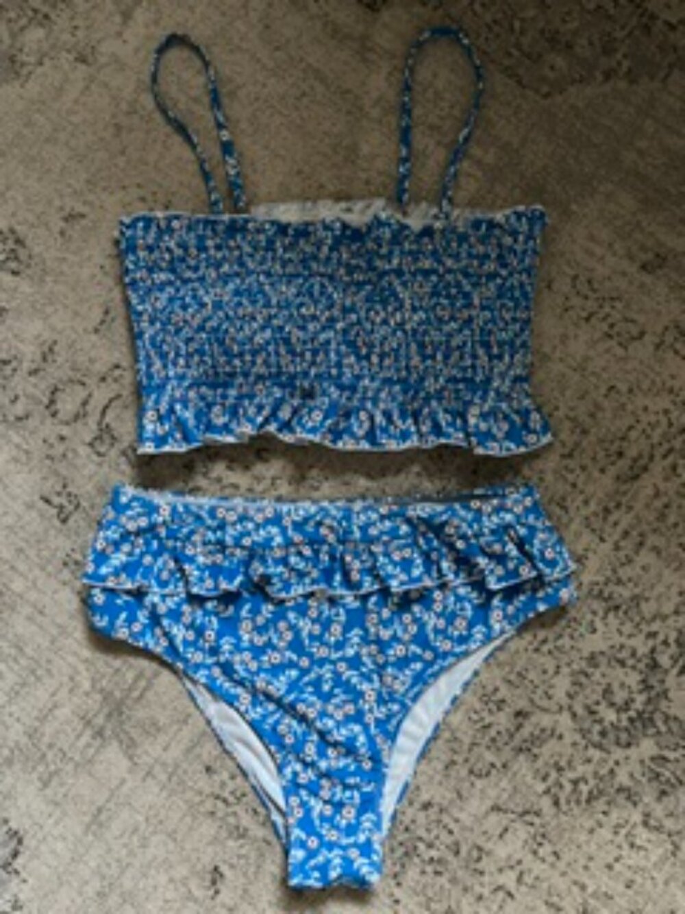 🧡3/$15 Blue Floral Bikinis Women's L